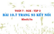 Bài 10.7 trang 93 Toán 7 Kết nối tri thức Tập 2